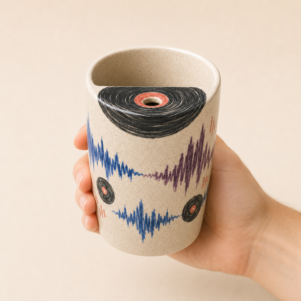 Vinyl Morning Ceramic Travel Mug