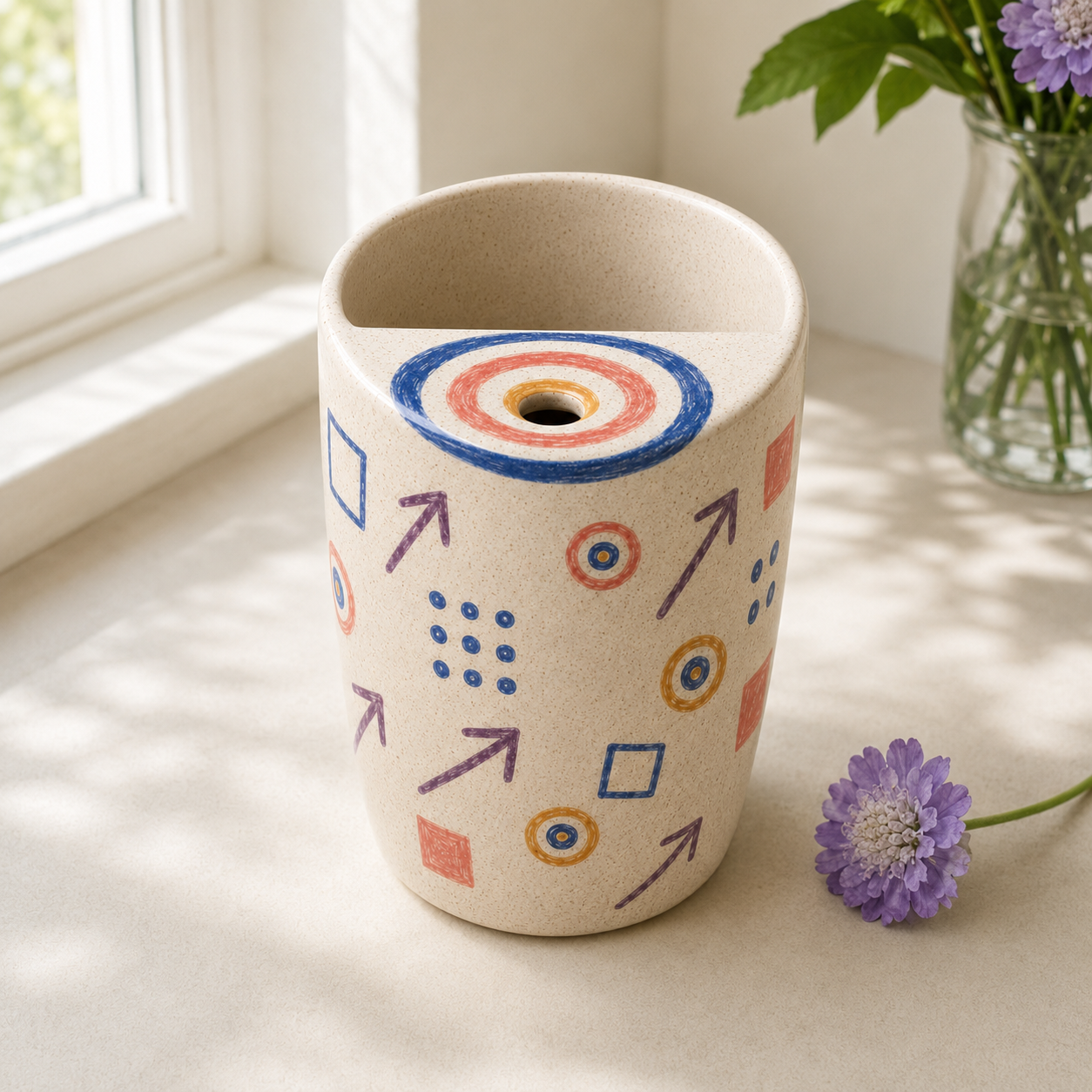 Bullseye Monday Ceramic Travel Mug