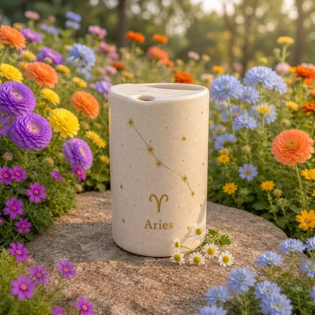 Handmade Aries Zodiac Ceramic Mug – Astrology Coffee Cup, Minimalist Horoscope Tea Mug Siporia