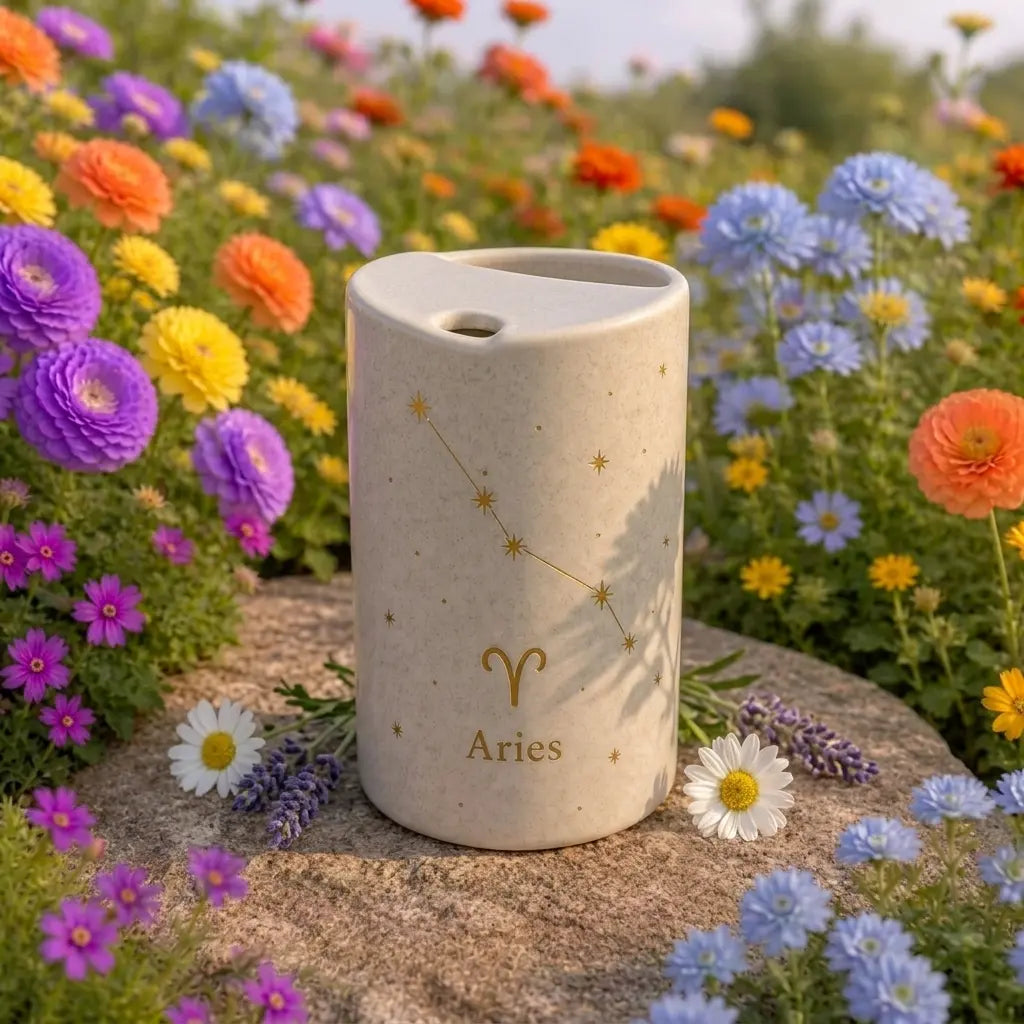 Handmade Aries Zodiac Ceramic Mug – Astrology Coffee Cup, Minimalist Horoscope Tea Mug Siporia
