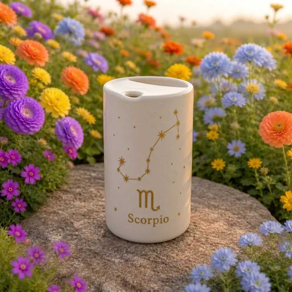 Handmade Scorpio Zodiac Ceramic Mug – Celestial Astrology Coffee Cup, Minimalist Horoscope Tea Mug Siporia