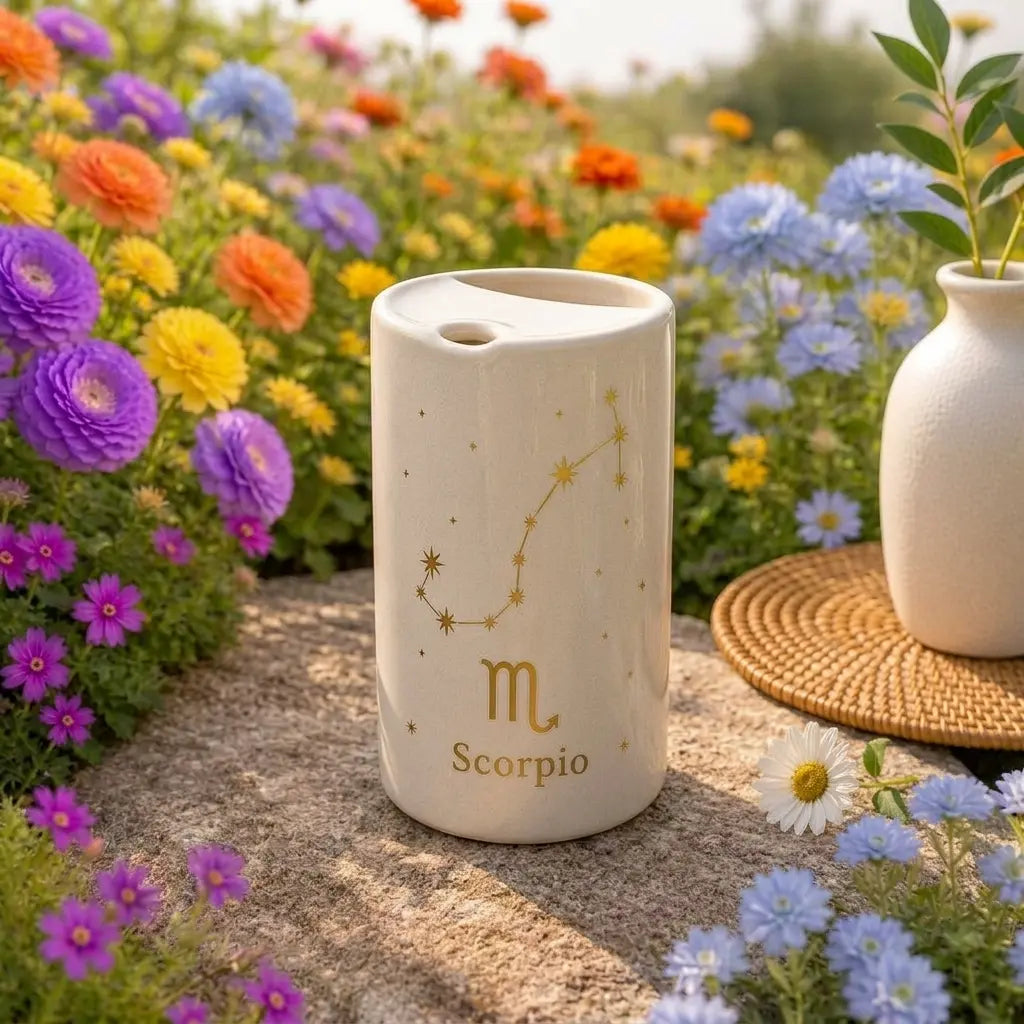 Handmade Scorpio Zodiac Ceramic Mug – Celestial Astrology Coffee Cup, Minimalist Horoscope Tea Mug Siporia