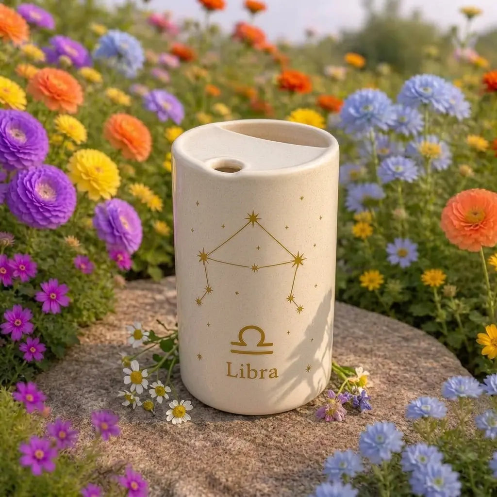Handmade Libra Zodiac Ceramic Mug – Celestial Astrology Coffee Cup, Minimalist Horoscope Tea Mug Siporia