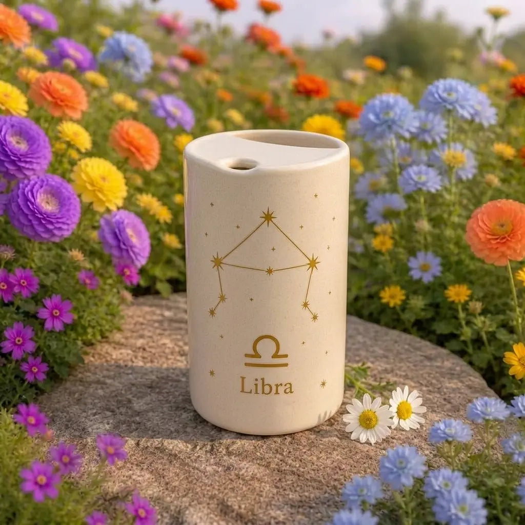 Handmade Libra Zodiac Ceramic Mug – Celestial Astrology Coffee Cup, Minimalist Horoscope Tea Mug Siporia
