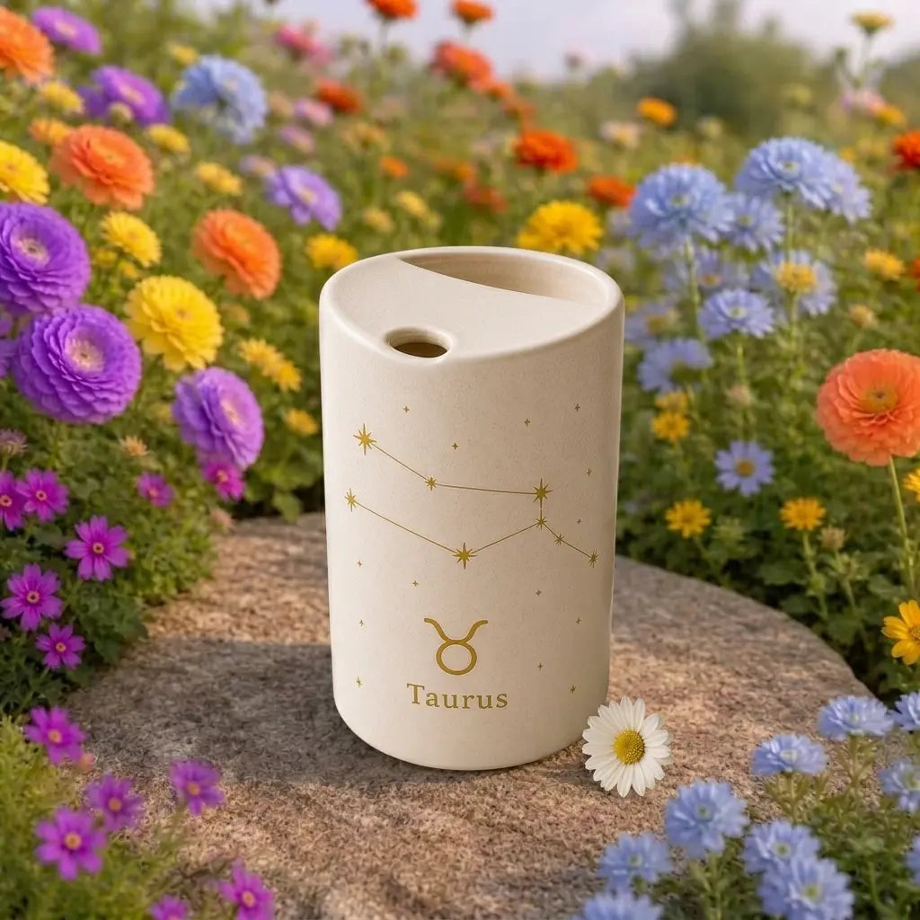 Handmade Taurus Zodiac Ceramic Mug – Celestial Astrology Coffee Cup, Minimalist Horoscope Tea Mug Siporia