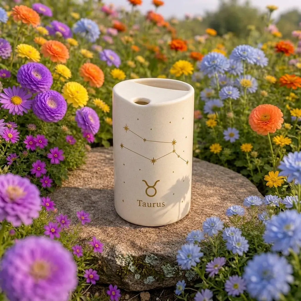Handmade Taurus Zodiac Ceramic Mug – Celestial Astrology Coffee Cup, Minimalist Horoscope Tea Mug Siporia