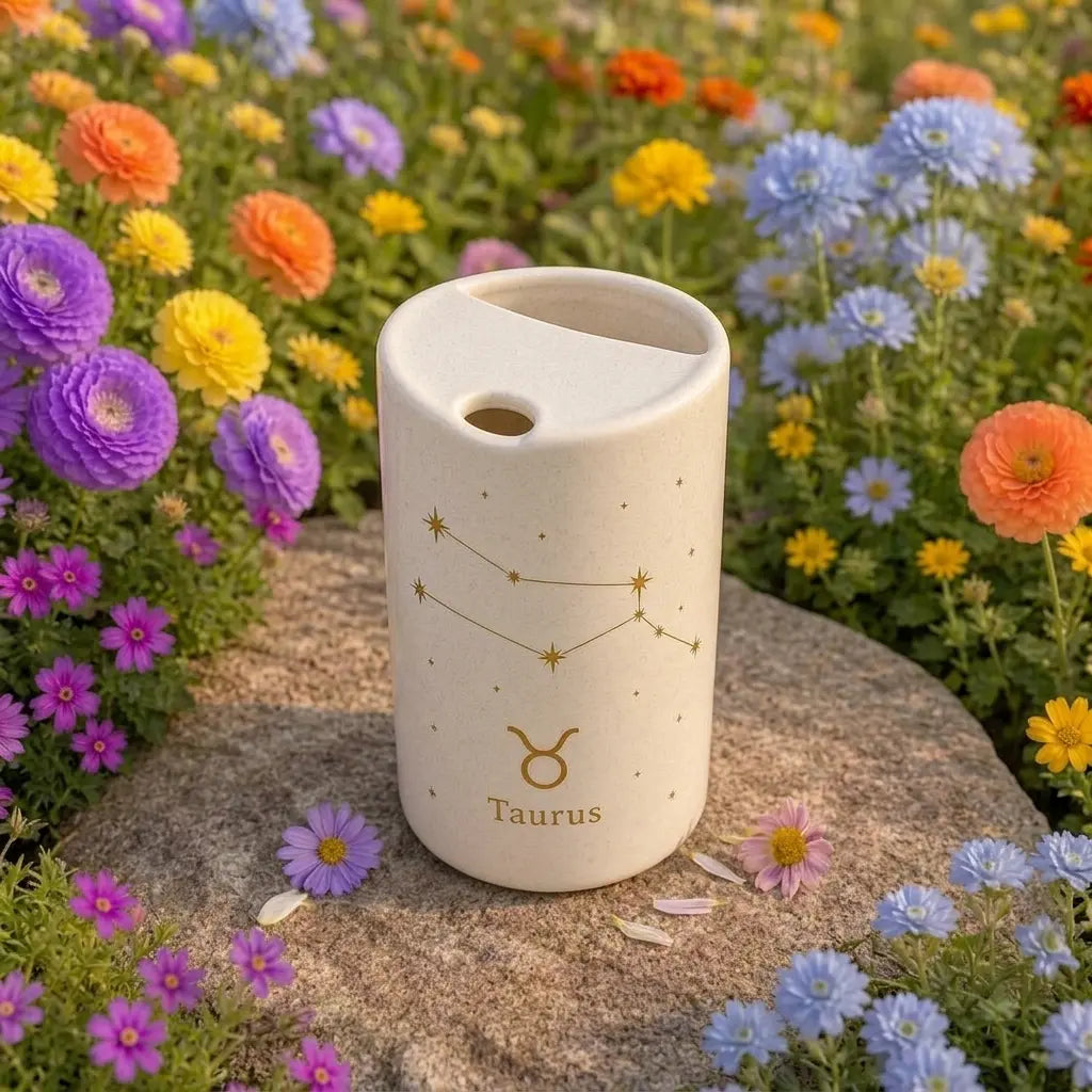 Handmade Taurus Zodiac Ceramic Mug – Celestial Astrology Coffee Cup, Minimalist Horoscope Tea Mug Siporia