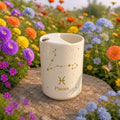 Handmade Pisces Zodiac Ceramic Mug – Celestial Astrology Coffee Cup, Minimalist Horoscope Tea Mug Siporia