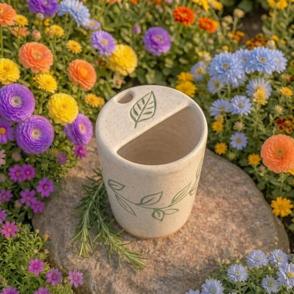 Handmade Botanical Ceramic Mug | Minimalist Nature Inspired Coffee Cup Siporia