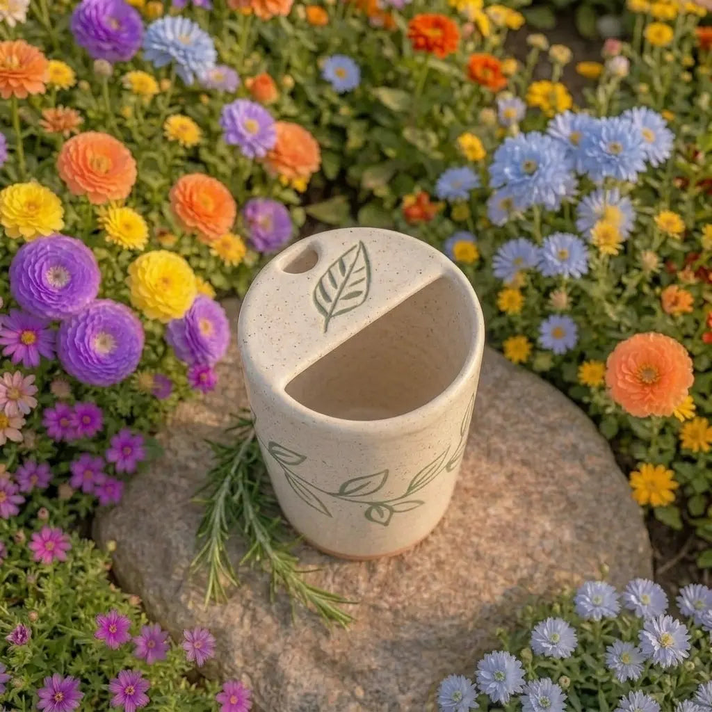 Handmade Botanical Ceramic Mug | Minimalist Nature Inspired Coffee Cup Siporia