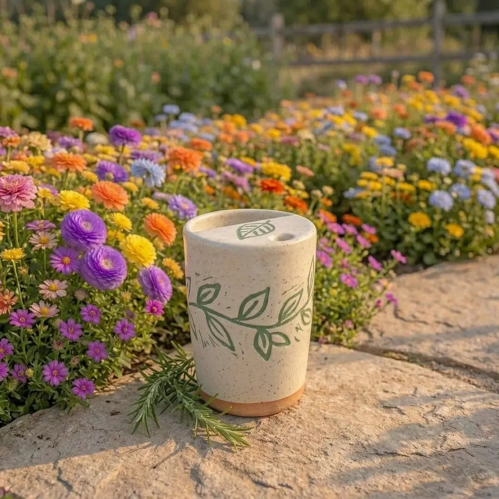 Handmade Botanical Ceramic Mug | Organic Minimalist Coffee Cup Siporia
