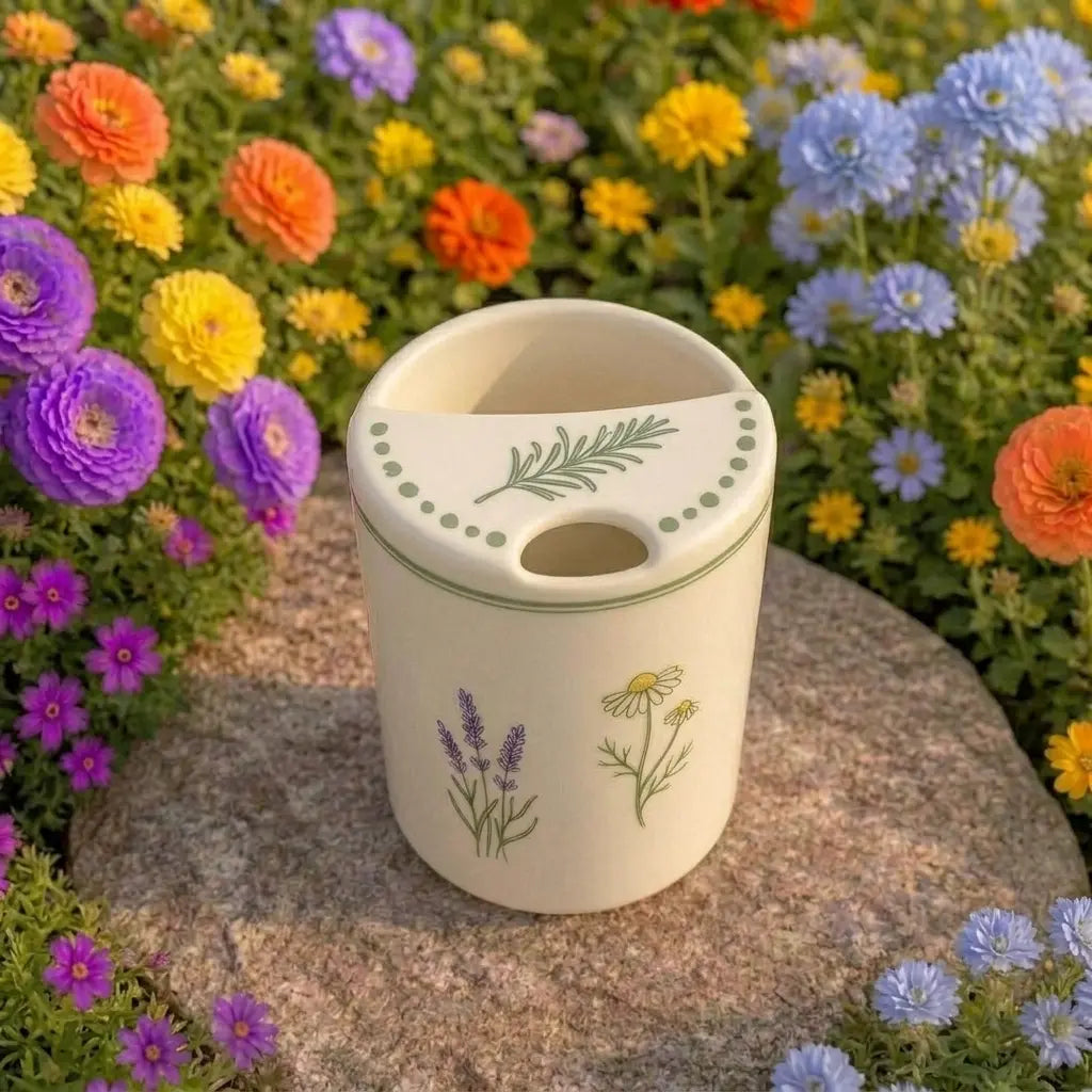 Handmade Wildflower Ceramic Mug – Botanical Garden Coffee Cup, Cottagecore Tea Mug Siporia