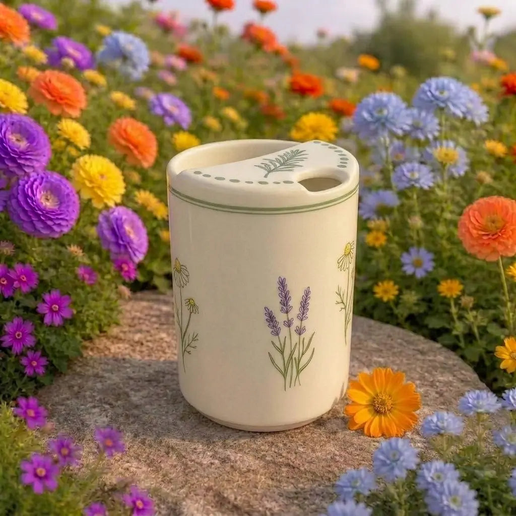 Handmade Wildflower Ceramic Mug – Botanical Garden Coffee Cup, Cottagecore Tea Mug Siporia