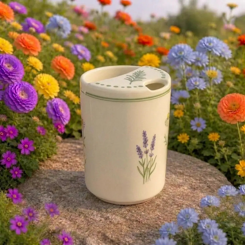 Handmade Wildflower Ceramic Mug – Botanical Garden Coffee Cup, Cottagecore Tea Mug Siporia