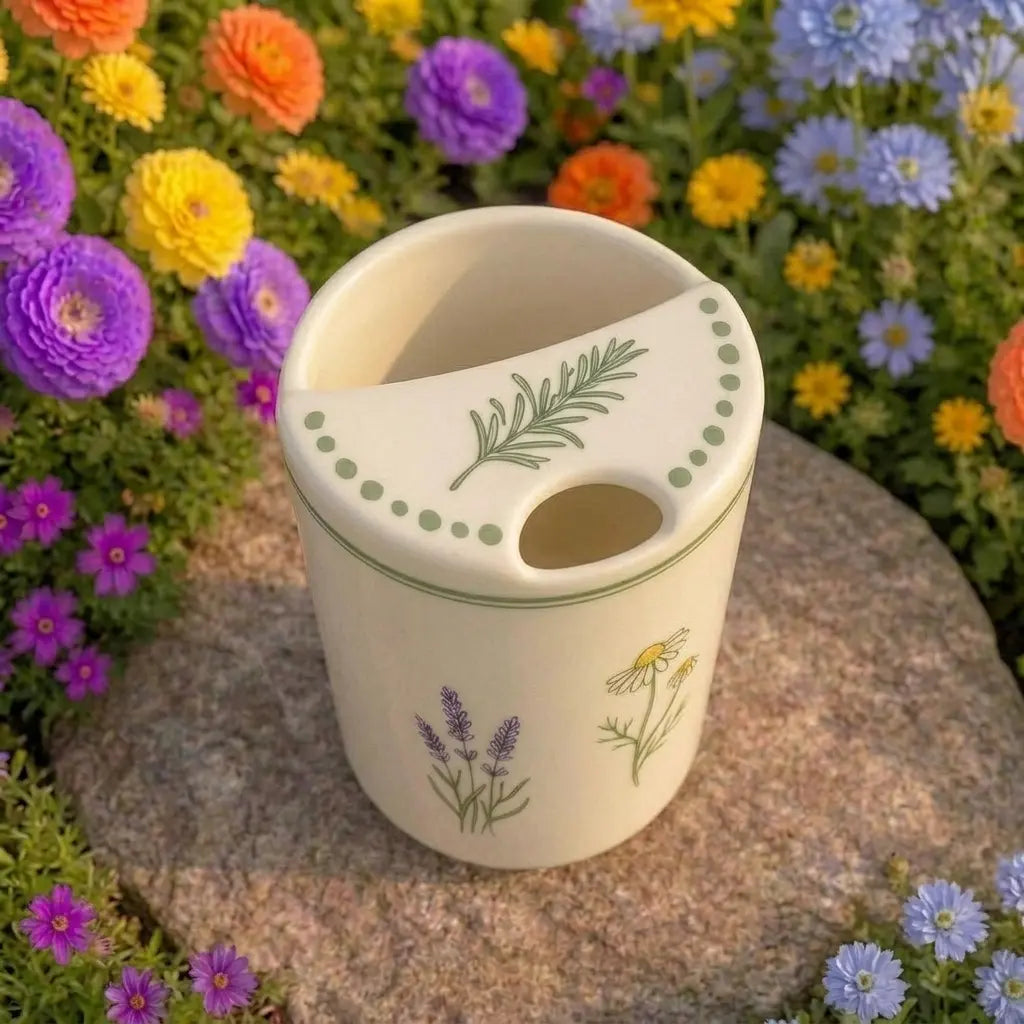Handmade Wildflower Ceramic Mug – Botanical Garden Coffee Cup, Cottagecore Tea Mug Siporia
