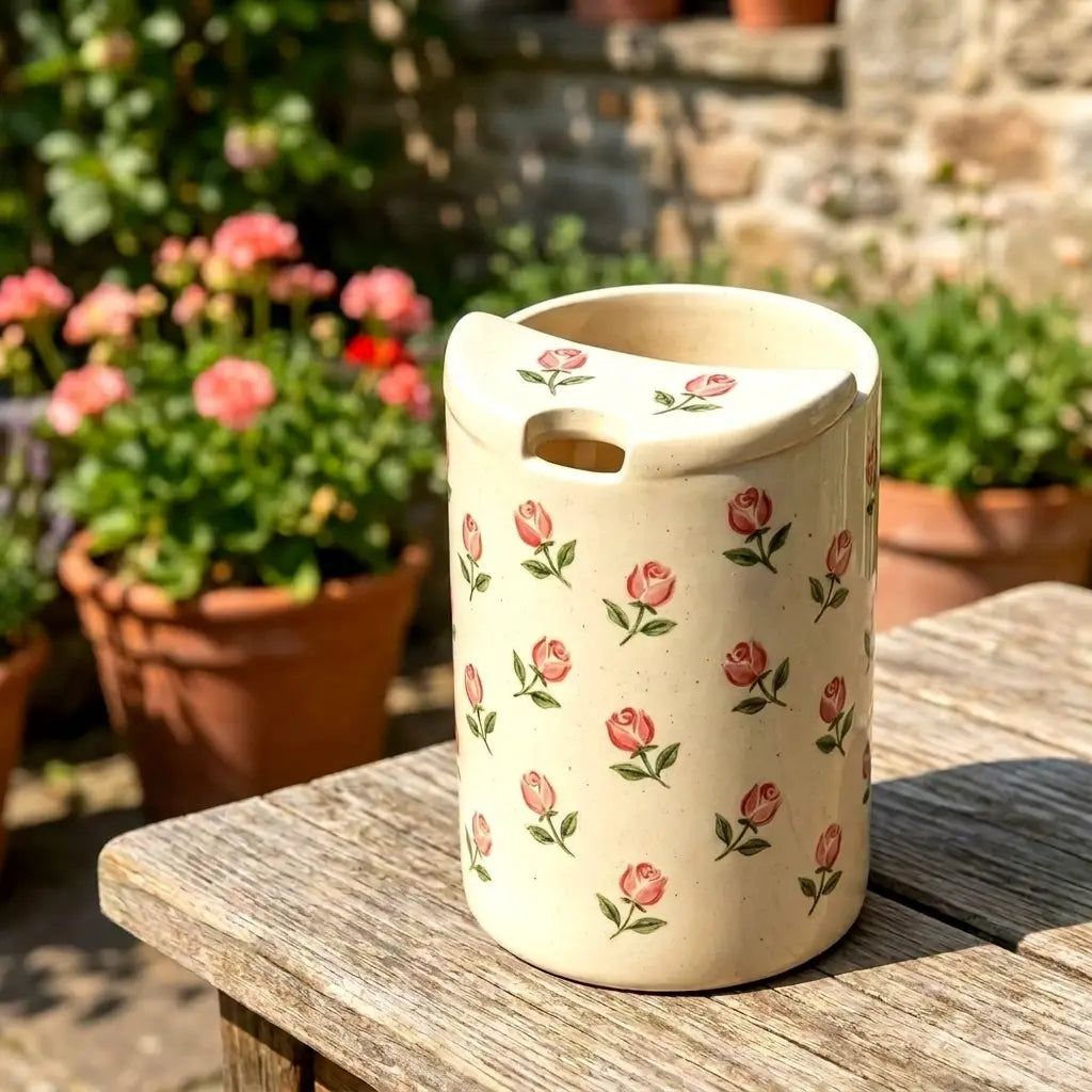 Tulip Floral Ceramic Travel Mug with Spout – Handmade Coffee Tumbler, Leak-Free Sip Cup, Aesthetic Gift for Her Siporia