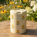 Sunflower Ceramic Travel Mug with Spout – Handmade Floral Coffee Tumbler, Leak-Free Sip Cup, Aesthetic Gift for Her Siporia