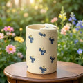 Cherry Print Ceramic Travel Mug with Spout – Handmade Coffee Tumbler, Leak-Free Sip Cup, Cute Gift for Her Siporia
