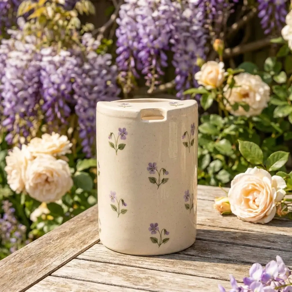 Handmade Lavender Ceramic Mug | Minimalist Floral Coffee Cup Siporia