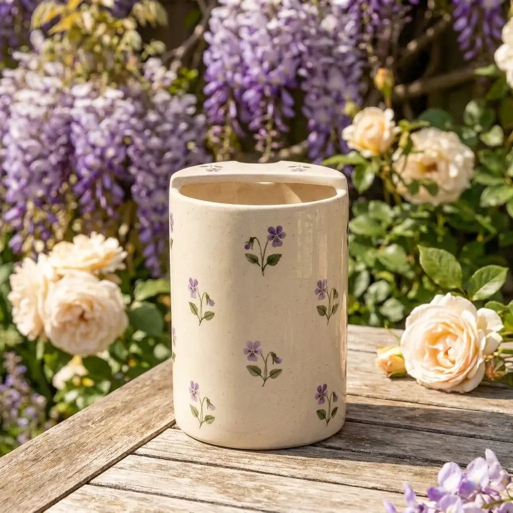Handmade Lavender Ceramic Mug | Minimalist Floral Coffee Cup Siporia
