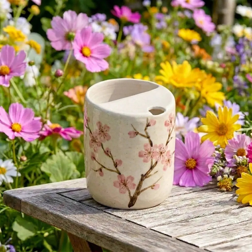 Cherry Blossom Ceramic Mug | Handmade Sakura Tea & Coffee Cup Siporia