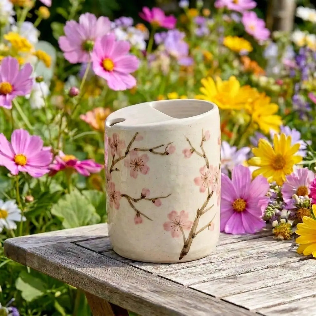 Cherry Blossom Ceramic Mug | Handmade Sakura Tea & Coffee Cup Siporia