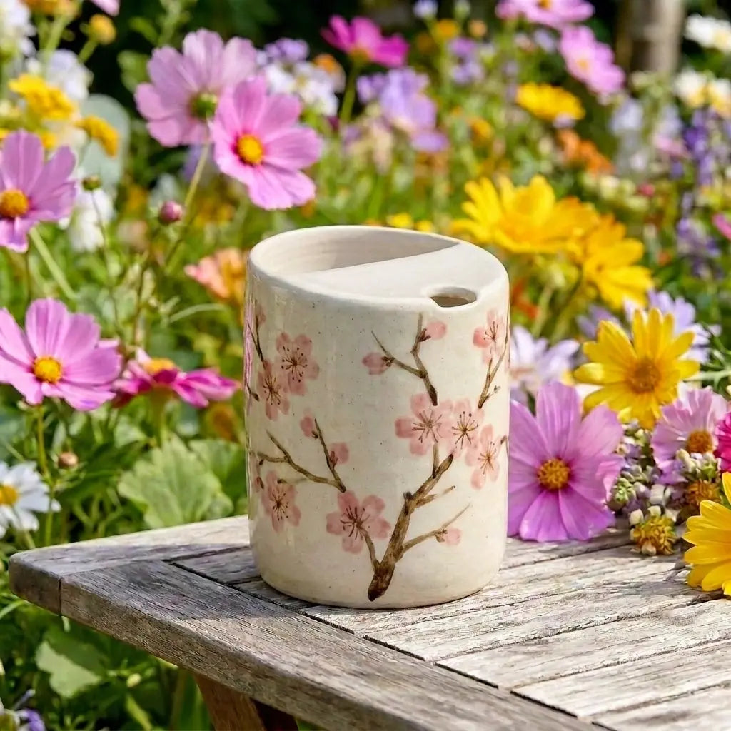Cherry Blossom Ceramic Mug | Handmade Sakura Tea & Coffee Cup Siporia