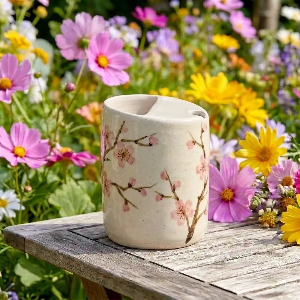 Cherry Blossom Ceramic Mug | Handmade Sakura Tea & Coffee Cup Siporia