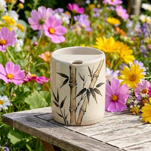 Bamboo Grove Ceramic Mug Set | Handmade Asian-Inspired Tea & Coffee Cups Siporia