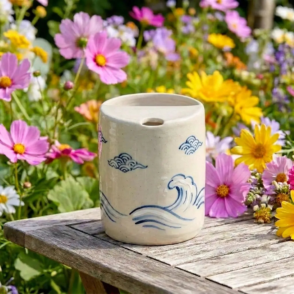 Ocean Wave Ceramic Mug Set | Handmade Japanese Coastal Tea & Coffee Cups Siporia