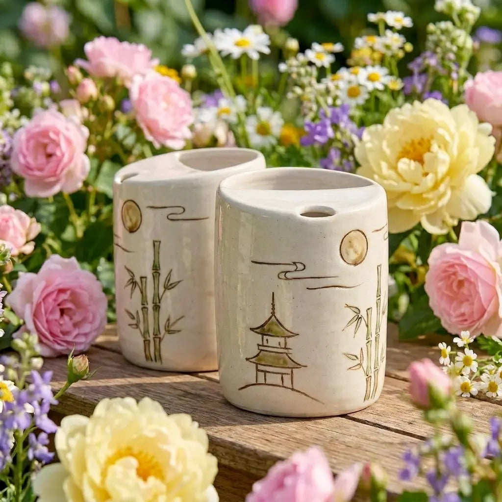 Zen Garden Ceramic Mug Set | Handmade Japanese-Inspired Tea & Coffee Cups Siporia