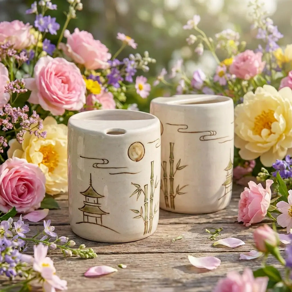 Zen Garden Ceramic Mug Set | Handmade Japanese-Inspired Tea & Coffee Cups Siporia