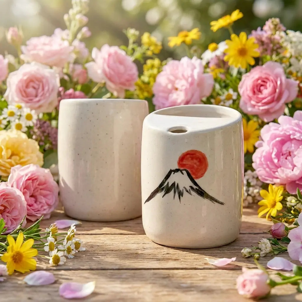 Mount Fuji Ceramic Mug Set | Handmade Japanese-Inspired Tea & Coffee Cups Siporia