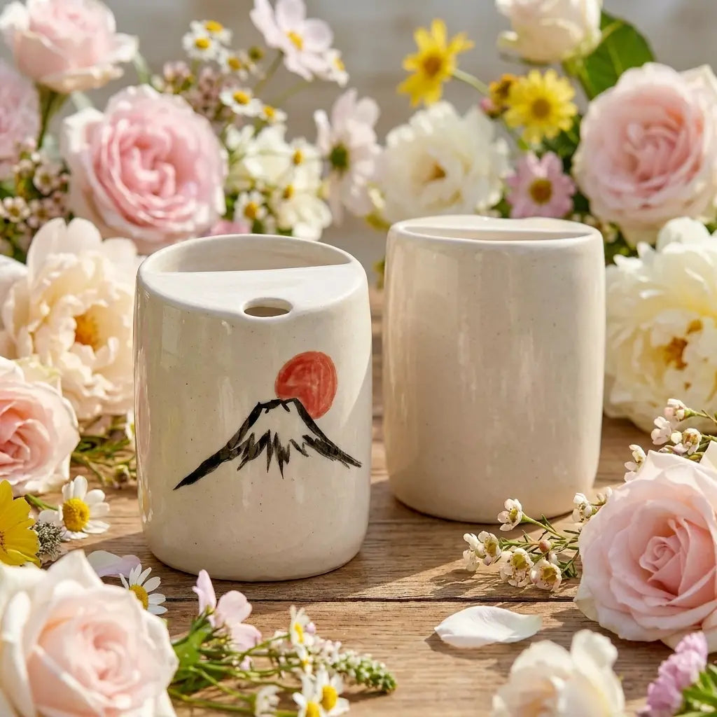 Mount Fuji Ceramic Mug Set | Handmade Japanese-Inspired Tea & Coffee Cups Siporia