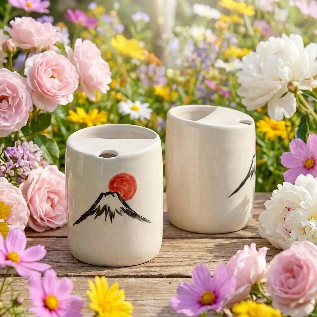 Mount Fuji Ceramic Mug Set | Handmade Japanese-Inspired Tea & Coffee Cups Siporia