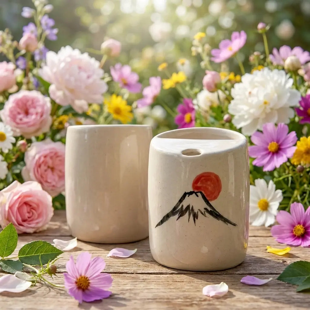 Mount Fuji Ceramic Mug Set | Handmade Japanese-Inspired Tea & Coffee Cups Siporia