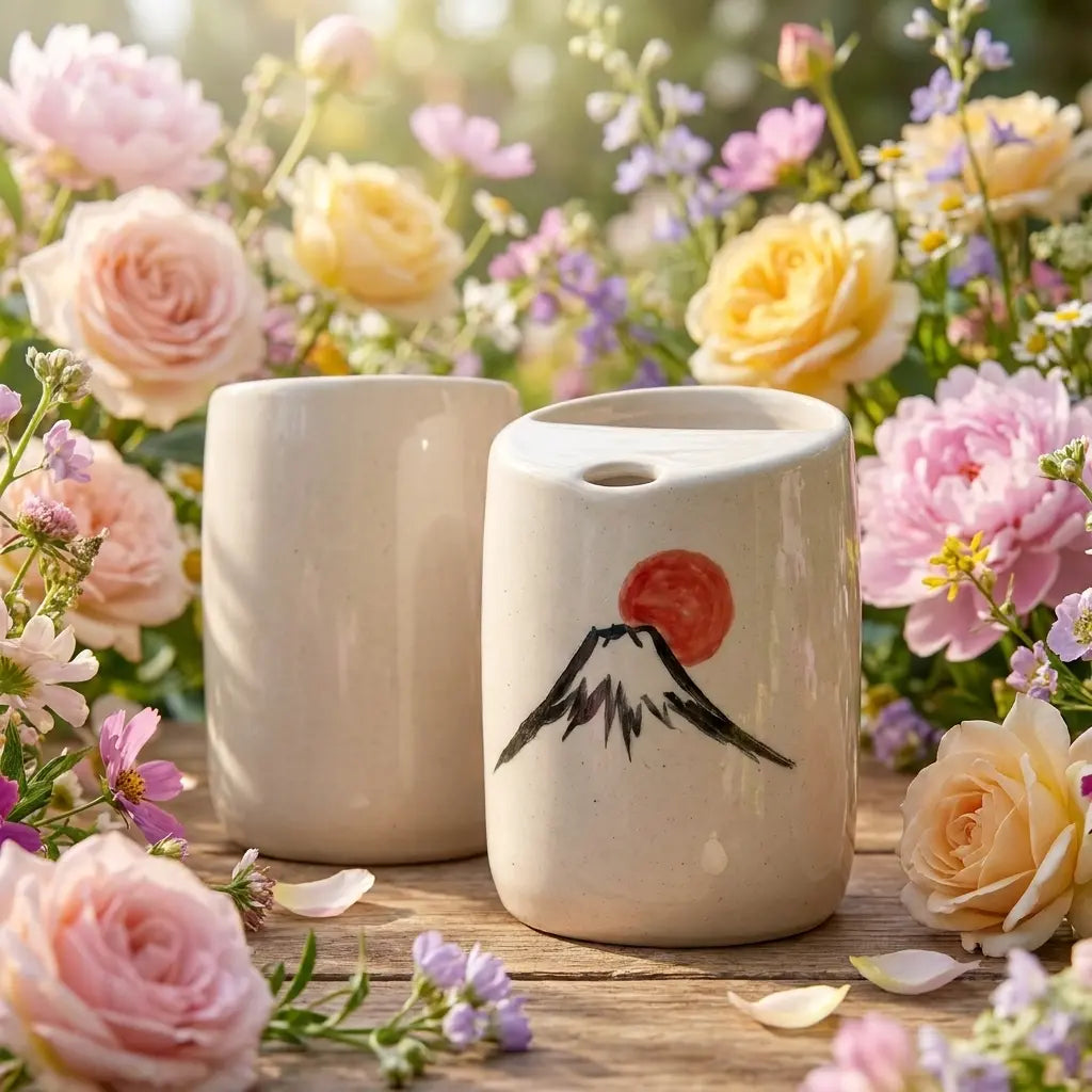 Mount Fuji Ceramic Mug Set | Handmade Japanese-Inspired Tea & Coffee Cups Siporia