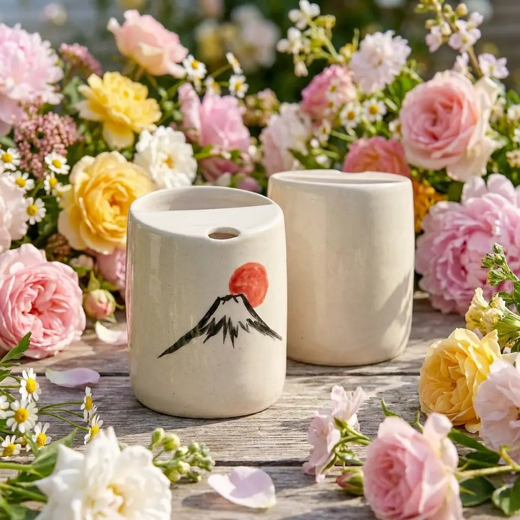 Mount Fuji Ceramic Mug Set | Handmade Japanese-Inspired Tea & Coffee Cups Siporia