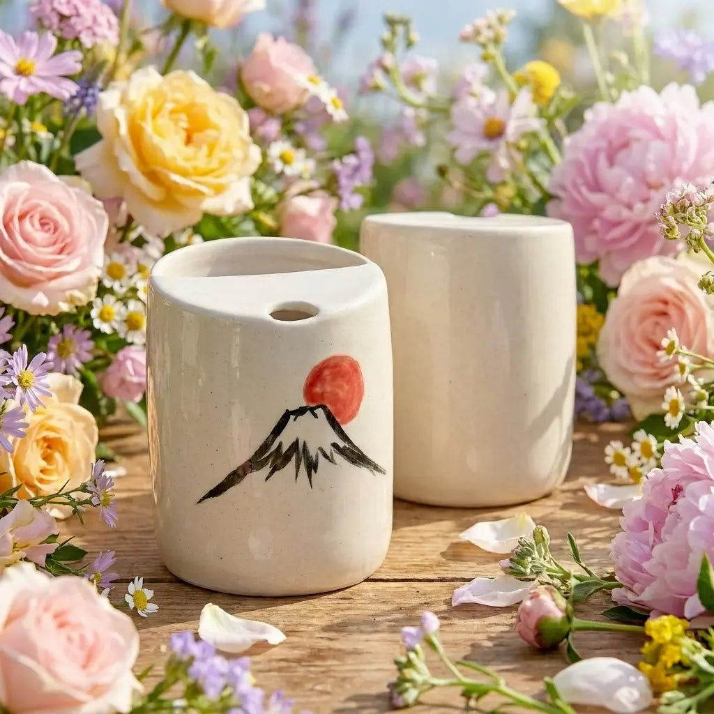 Mount Fuji Ceramic Mug Set | Handmade Japanese-Inspired Tea & Coffee Cups Siporia