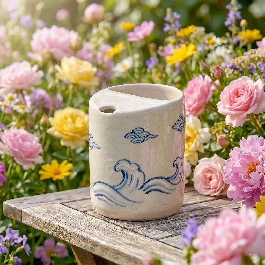 Ocean Wave Ceramic Mug Set | Handmade Japanese Coastal Tea & Coffee Cups Siporia