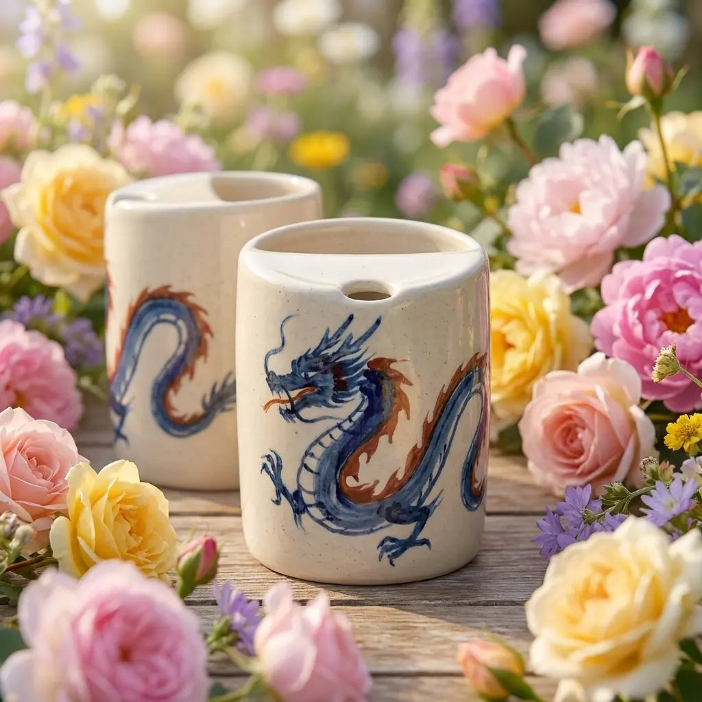 Japanese Dragon Ceramic Mug | Handmade Mythical Tea & Coffee Cup Siporia