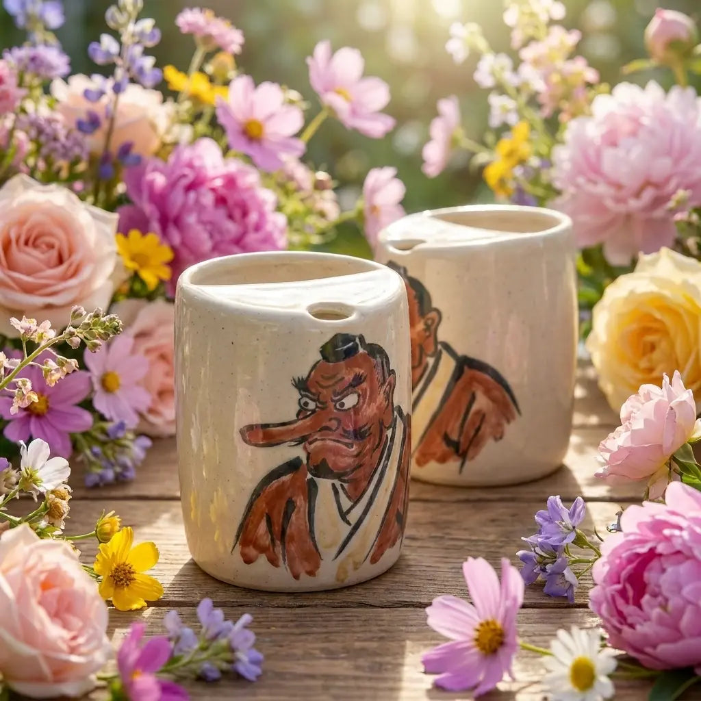 Tengu Yokai Ceramic Mug | Handmade Japanese Folklore Tea & Coffee Cup Siporia