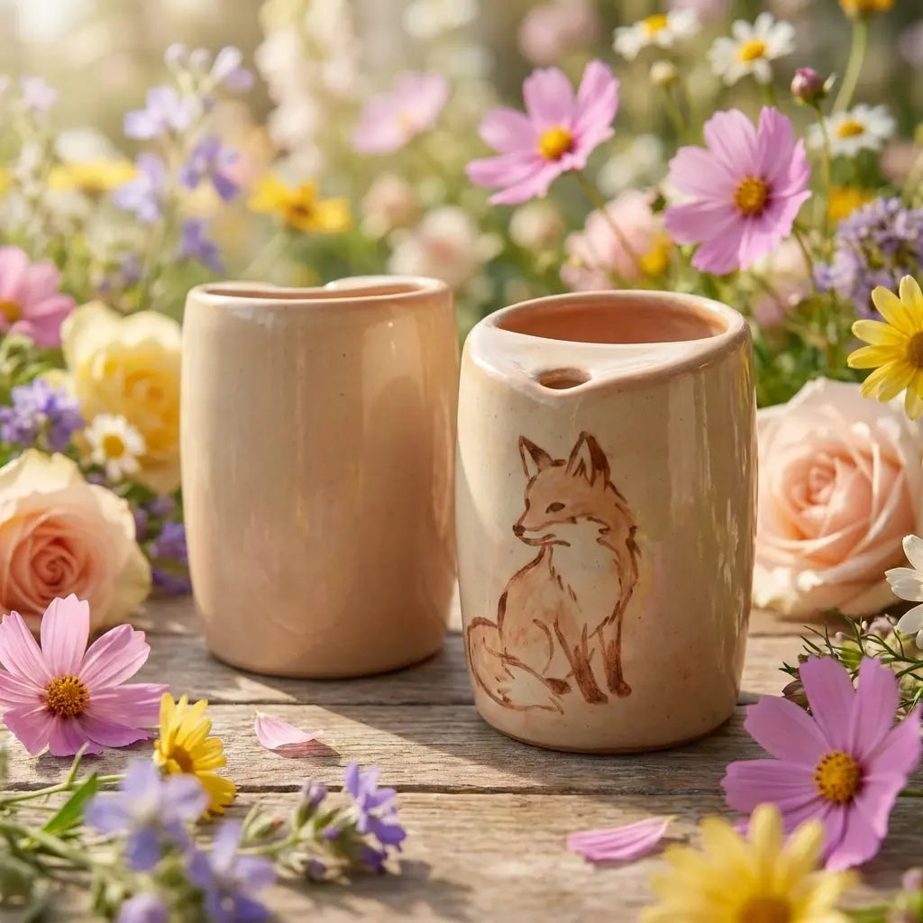 Woodland Fox Ceramic Mug | Handmade Forest Tea & Coffee Cup Siporia