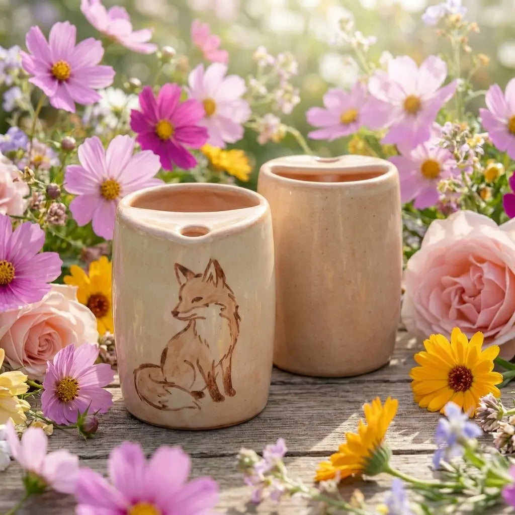 Woodland Fox Ceramic Mug | Handmade Forest Tea & Coffee Cup Siporia