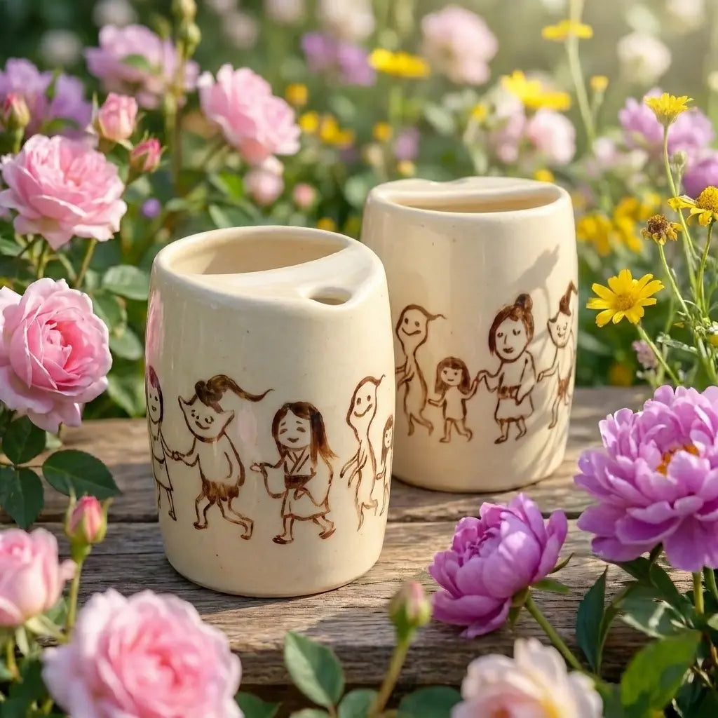 Spirited Friends Ceramic Mug | Handmade Japanese Yokai Tea & Coffee Cup Siporia