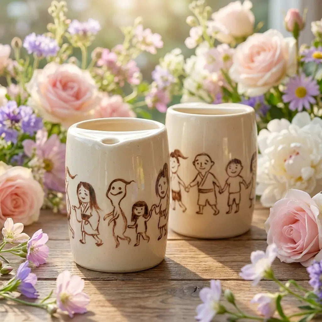 Spirited Friends Ceramic Mug | Handmade Japanese Yokai Tea & Coffee Cup Siporia