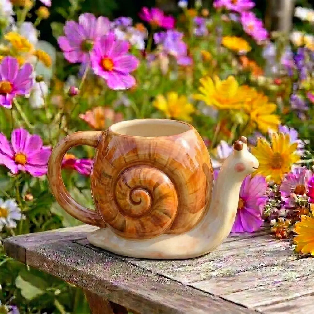 Snail Ceramic Mug | Handmade Whimsical Garden Coffee & Tea Cup Siporia