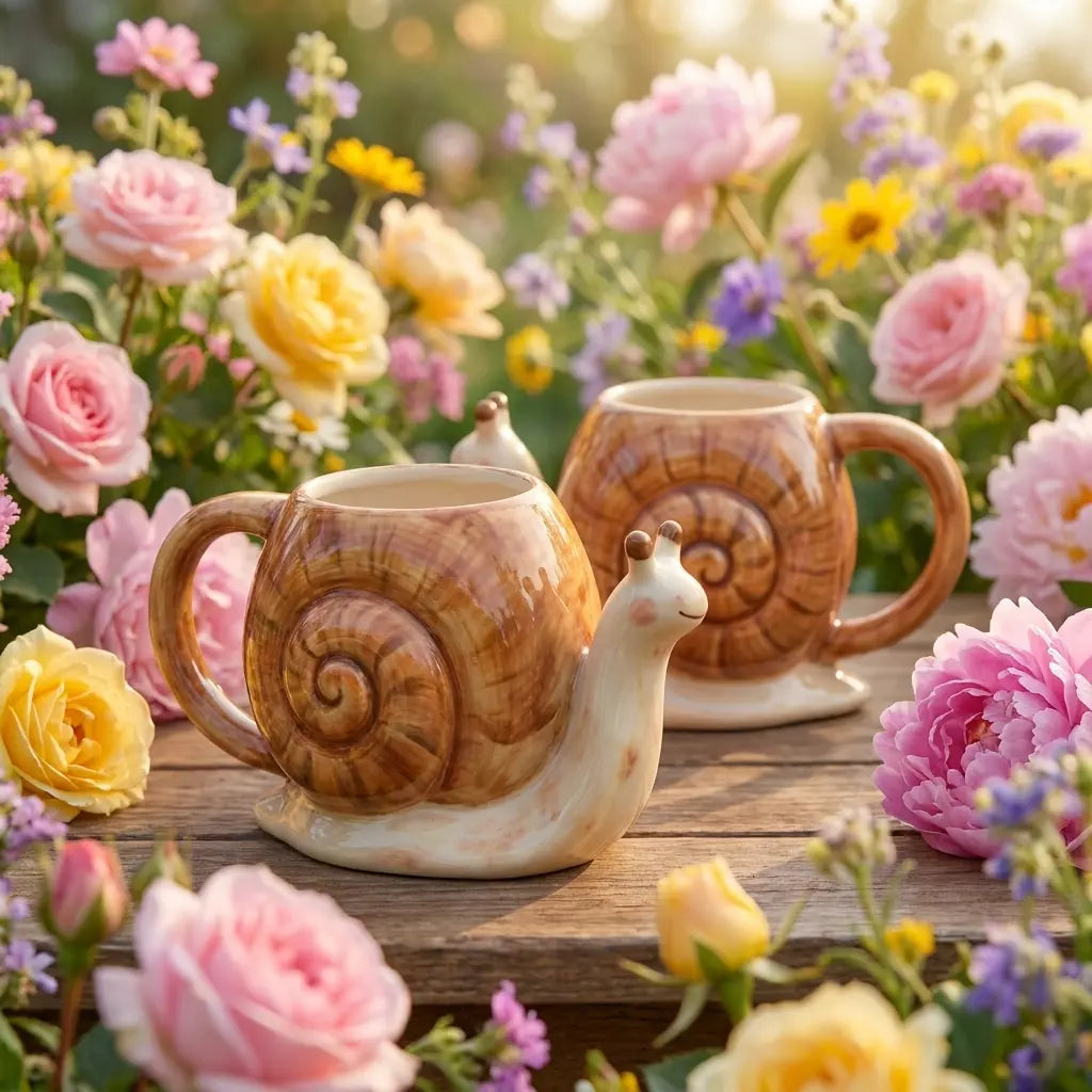 Snail Ceramic Mug | Handmade Whimsical Garden Coffee & Tea Cup Siporia