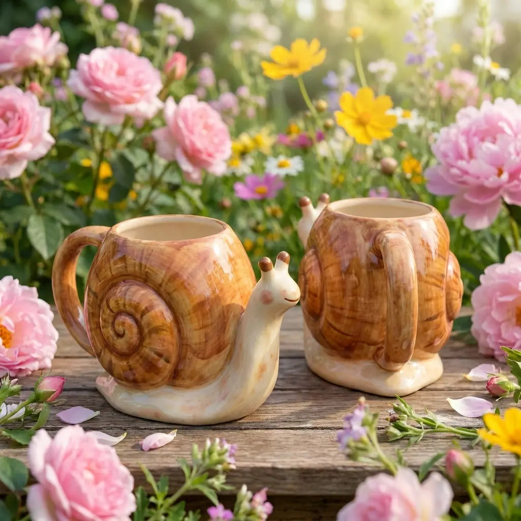 Snail Ceramic Mug | Handmade Whimsical Garden Coffee & Tea Cup Siporia