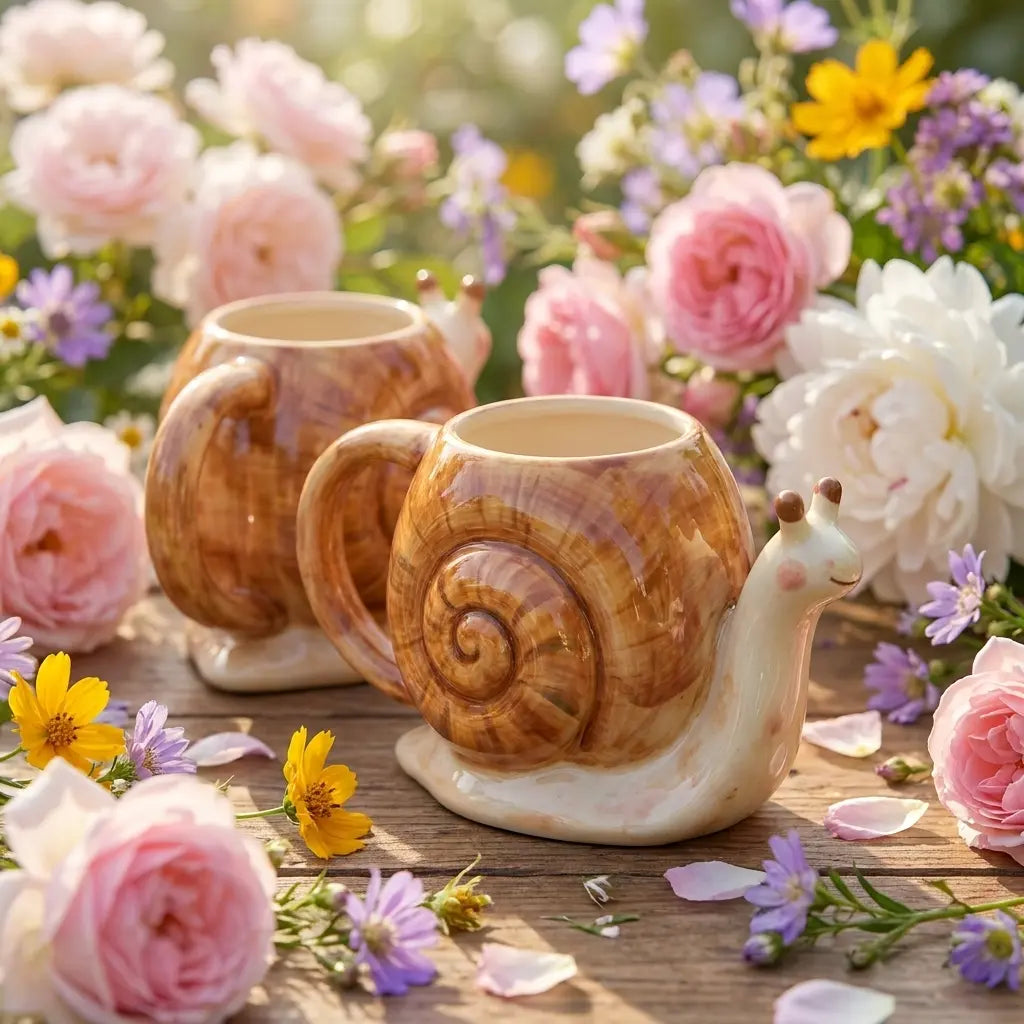 Snail Ceramic Mug | Handmade Whimsical Garden Coffee & Tea Cup Siporia